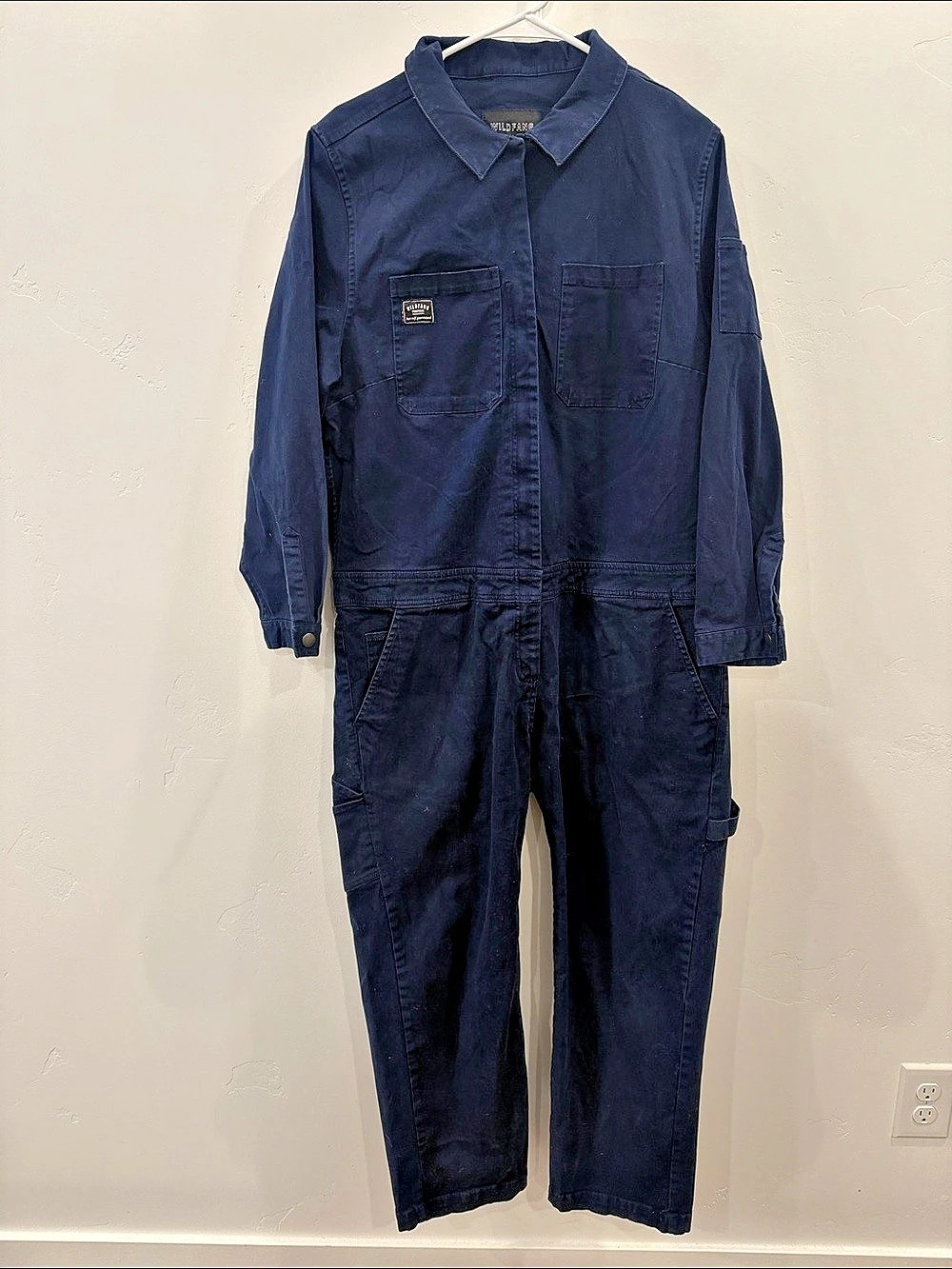Wildfang The Essential Long Sleeve High Waisted Coverall Blue XL